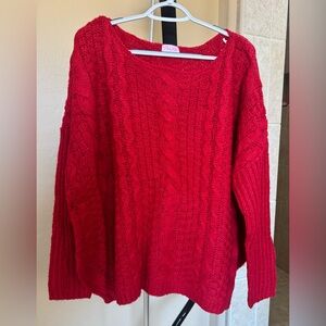 Pink Lily Cable Knit Sweater